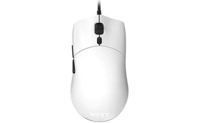 NZXT Lift Lightweight Ambidextrous RGB Optical Mouse 16K DPI, 67g w/ Omron Mechanical Switches & Low-Drag Cable -White