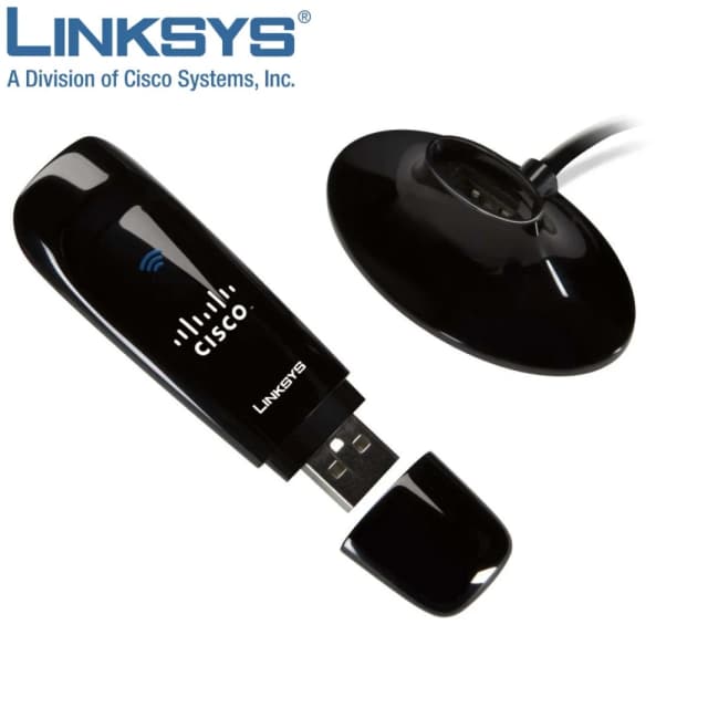 محول شبكة USB لاسلكي WUSB600n من Linksys By Cisco مع نطاق مزدوج