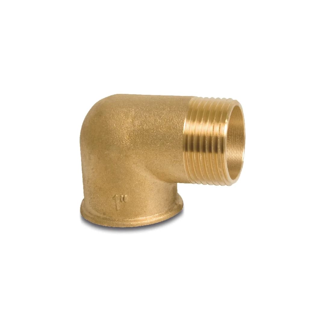 كوع 90 درجة نحاس 3/4 "Through Thread x ذكر الخيط