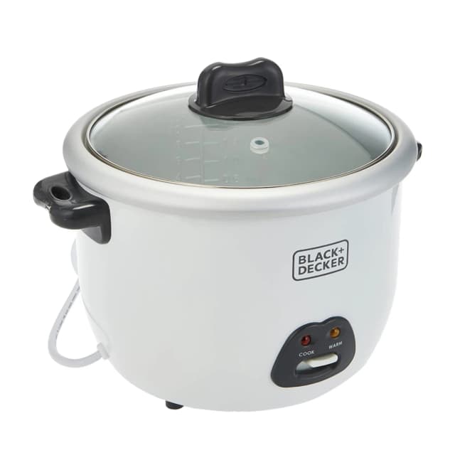 طباخ الأرز الأسود وديككر 1.8L أبيض