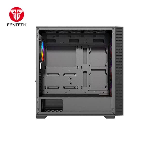 FANTECH RHOMBUS XL CG84 Mid Tower Case, Tempered Glass Side Panel & Mesh Front Panel, Supports (ETAX, ATX, Micro ATX, Mini ATX), 4x ARGB Fans - Black