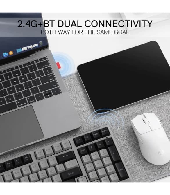 REDRAGON BK7114 Scissor Mechanism Slim Wireless Keyboard - WHITE GRAY