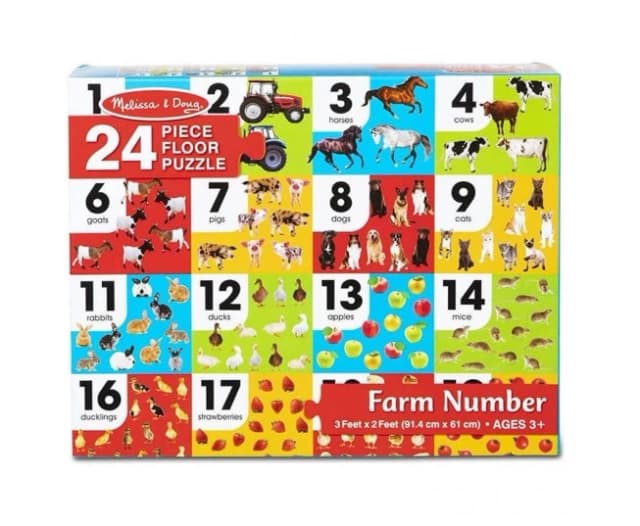 Farm Number Floor Puzzle (24 Pc)