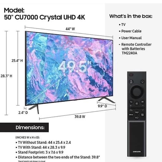 75" Samsung LED Smart TV 4K - DU7000