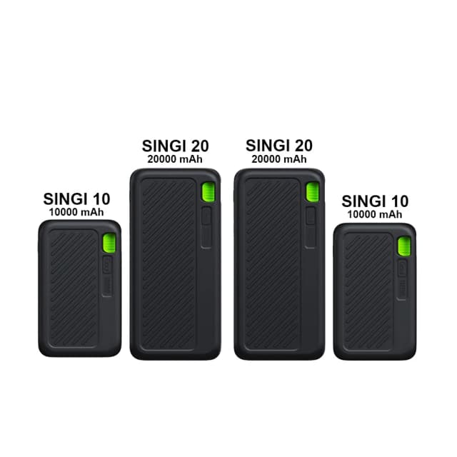 مجموعة Goui Bundle27 من Power Bank - 2x Singi 10,000mAh و 2x Singi 20,000mAh باللون الأسود