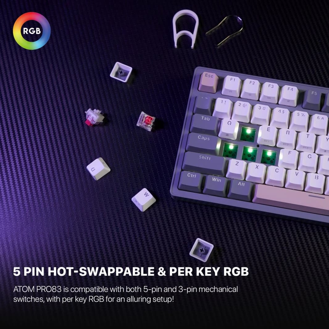 Fantech MK913 Atom Pro83 RGB Bluetooth ، لوحة مفاتيح ألعاب لاسلكية