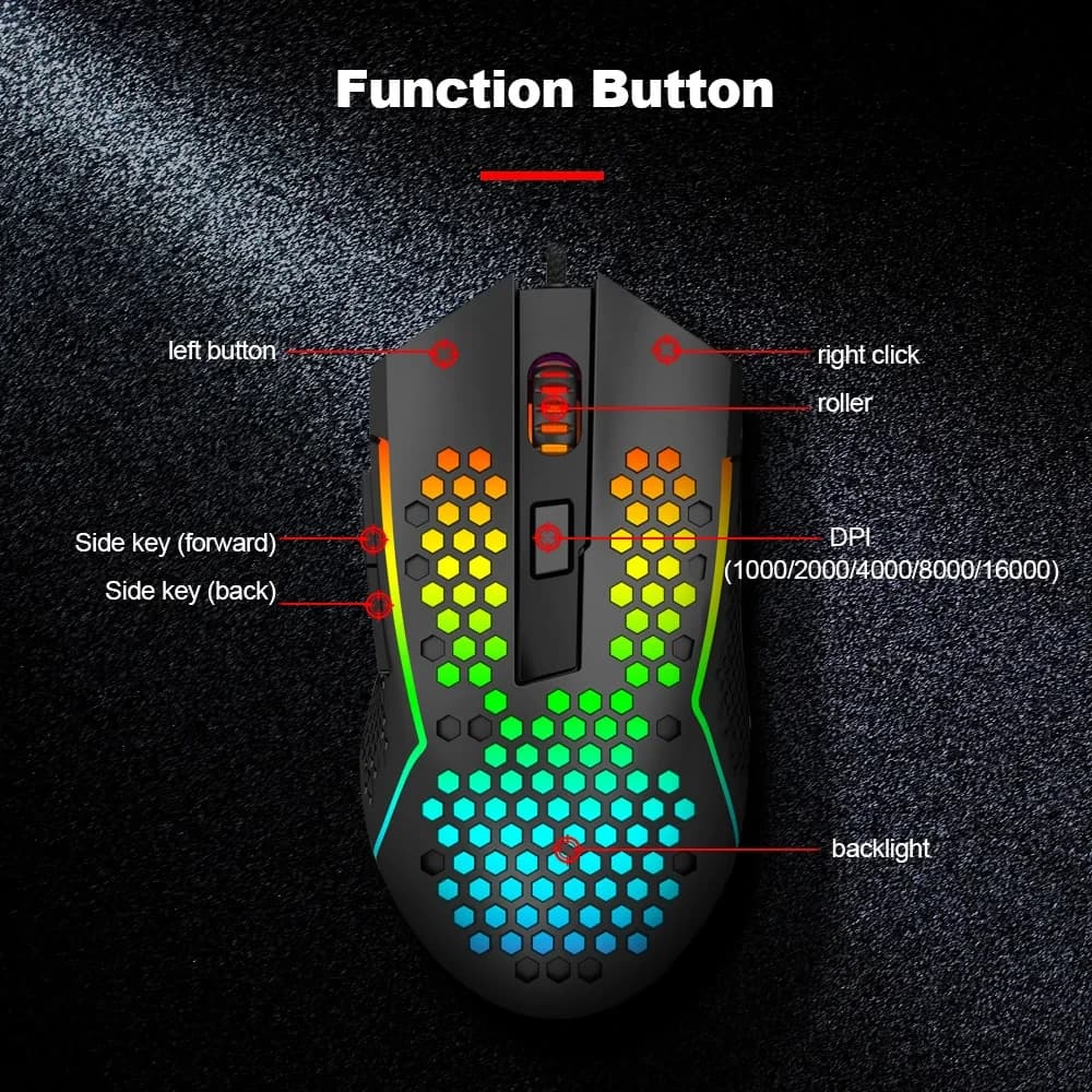 Redragon M987P-K Reping Elite Lightweight RGB Gaming Mouse