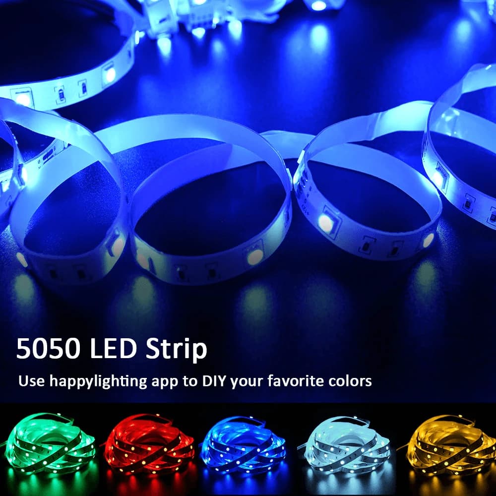 LED Strip Light RGB 5050 شريط مرن مع التحكم في التطبيق