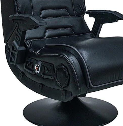 X Rocker Pro 4.1 كرسي ألعاب التمثال مع 4.1 نظام صوت لاسلكي ومضخم صوت (جلد فو ، أسود)