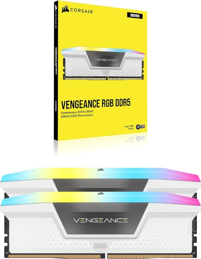 Corsair Vengeance 2x32GB RAM (64GB) DDR5 DRAM 5600MT/S CL40 KIT RGB - WHITE - CMH64GX5MM2B5600C40W
