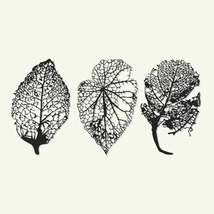 Naksheh Autumn leaf metal plate set