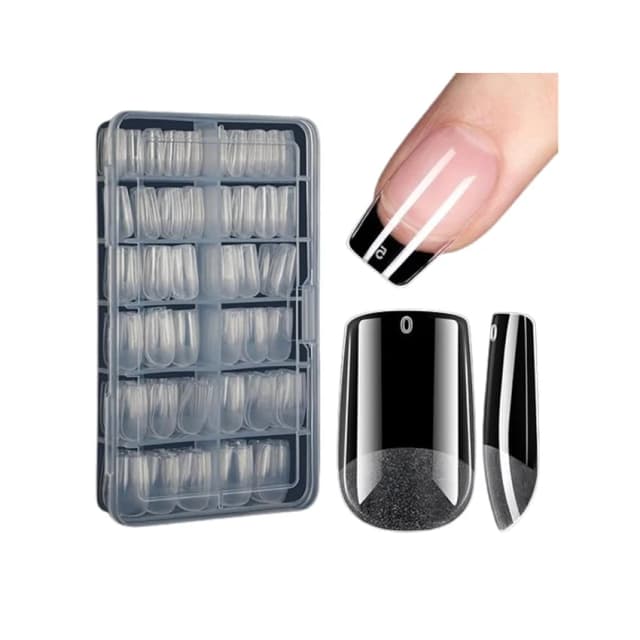 AILLSA Short Square Nail Tips Soft Gel Full Cover Clear Gelly Nail Tips Half Matte Acrylic Nail Tips Pre-Filed Fake Press on Nail Tips for Extension Home DIY Salon Manicure 216PCS 12 Sizes