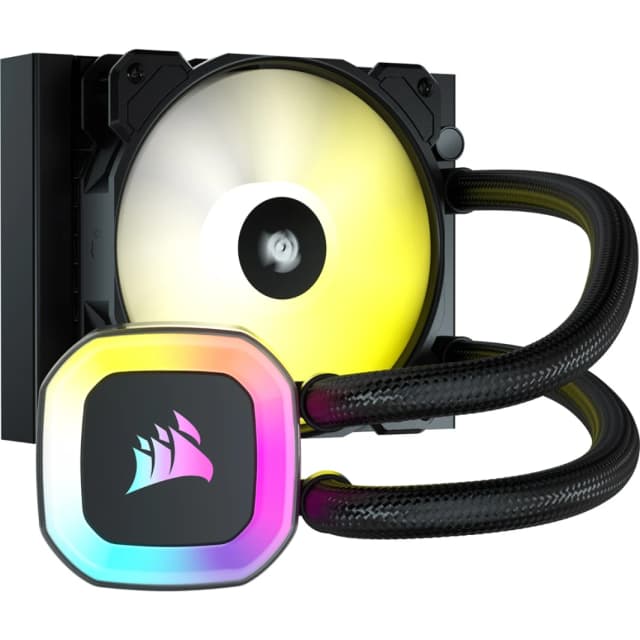 Corsair – H55 RGB Liquid CPU Cooler { 120mm radiator / 21 bright RGB LEDs / Ultra low noise } CW-9060052-WW