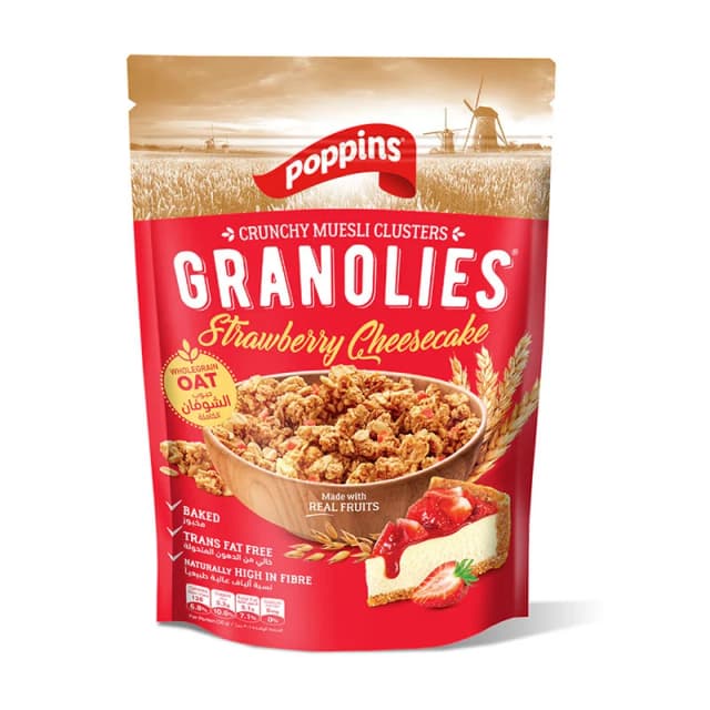 Poppins Granolies Strawberry Cheesecake 350g