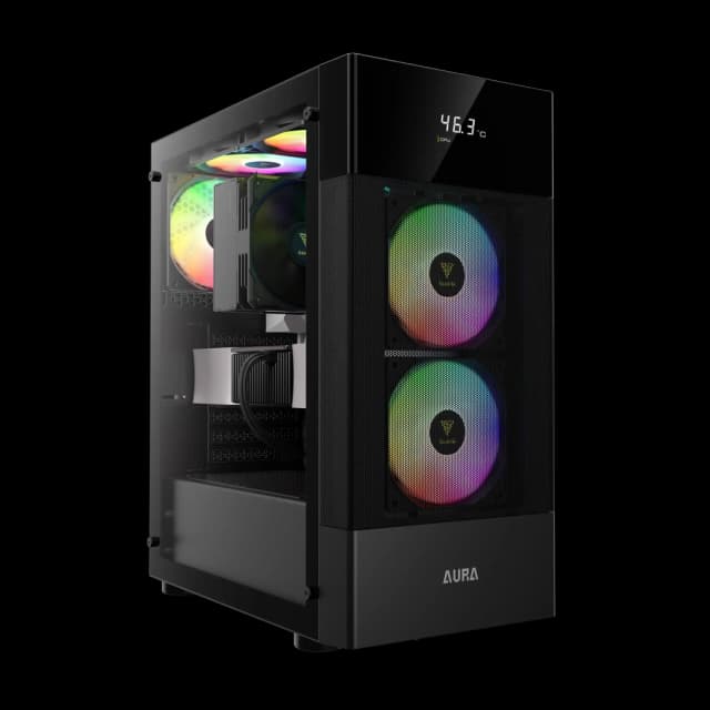 GAMDIAS AURA GC5 ELITE ARGB MID TOWER GAMING CASE - BLACK